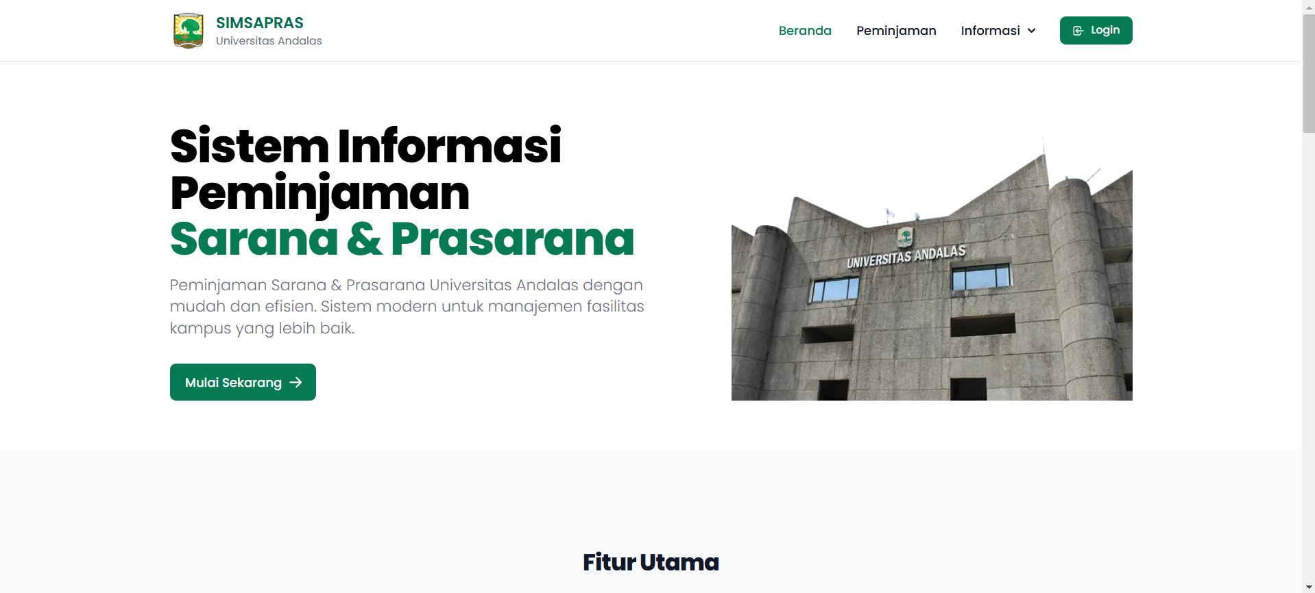 Halaman Utama SIMSAPRAS